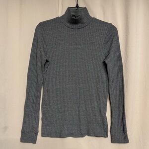 Baldwin  Ribbed Mock Neck Sweater, Size M, Color Gray